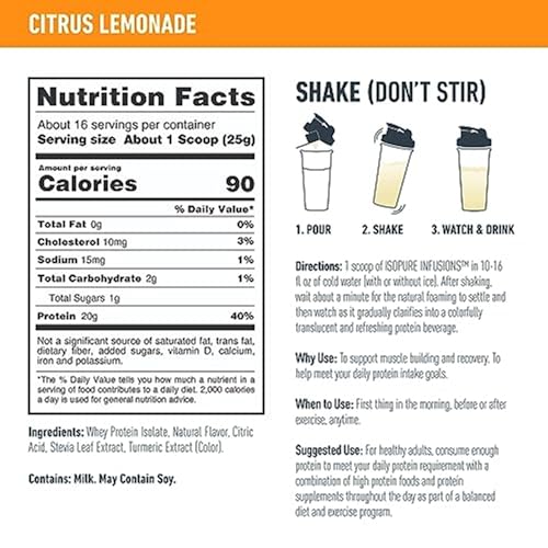 Isopure Protein Powder, Clear Whey Isolate Protein, Post Workout Recovery Drink Mix - Maple Wellness Supplements