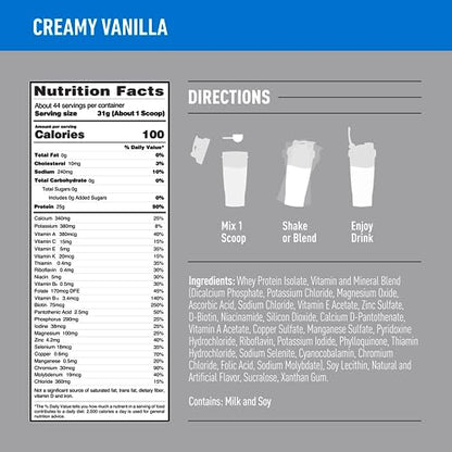 Isopure Protein Powder, Creamy Vanilla Whey Isolate with Vitamin C & Zinc for Immune - Maple Wellness Supplements