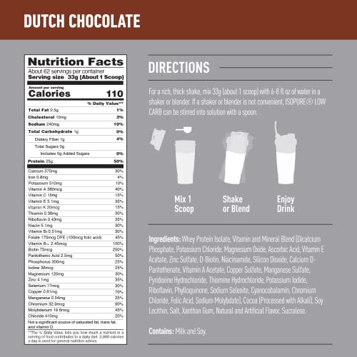 Isopure Protein Powder, Whey Isolate with Vitamin C & Zinc for Immune Support, 25g Protein - Maple Wellness Supplements