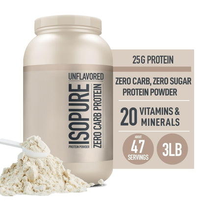 Isopure Unflavored Protein, 25g Whey Isolate, Zero Carb & Keto Friendly, 47 Servings - Maple Wellness Supplements