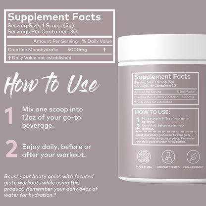 IsoSensuals Curve Bum Building Creatine - Micronized 200 Mesh for Smooth Muscle - Maple Wellness Supplements