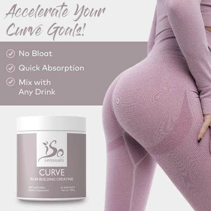 IsoSensuals Curve Bum Building Creatine - Micronized 200 Mesh for Smooth Muscle - Maple Wellness Supplements