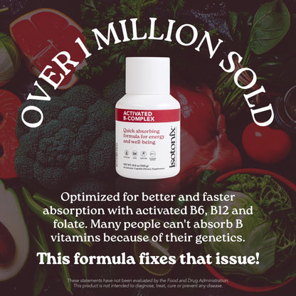 Isotonix Activated B Complex – Vegan B Vitamin Supplement for Energy, Stress Relief, and Nervous System Health – Isotonic Drinkable Formula – 90 Servings - Maple Wellness Supplements