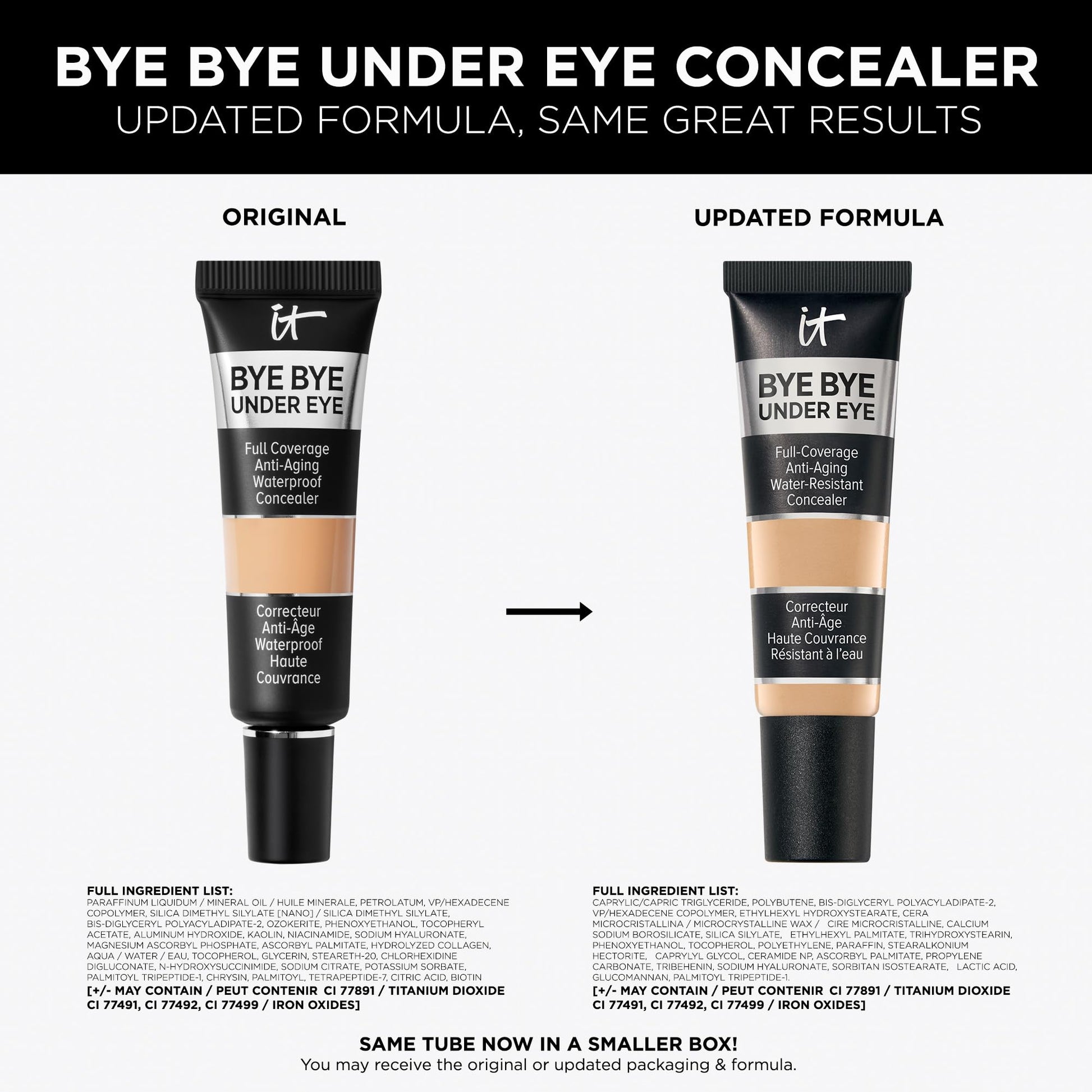 IT Cosmetics Bye Bye Under Eye Concealer (Light Nude) - Water-Resistant, Full Coverage Brightening Concealer For Dark Circles, Fine Lines, Redness & Discoloration, Anti-Aging, 24H Wear - 0.4 fl oz - Maple Wellness Supplements