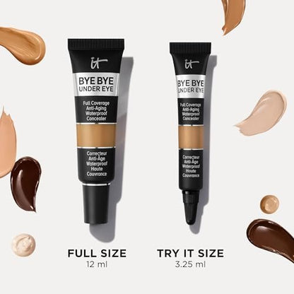 IT Cosmetics Bye Bye Under Eye Concealer (Light Nude) - Water-Resistant, Full Coverage Brightening Concealer For Dark Circles, Fine Lines, Redness & Discoloration, Anti-Aging, 24H Wear - 0.4 fl oz - Maple Wellness Supplements