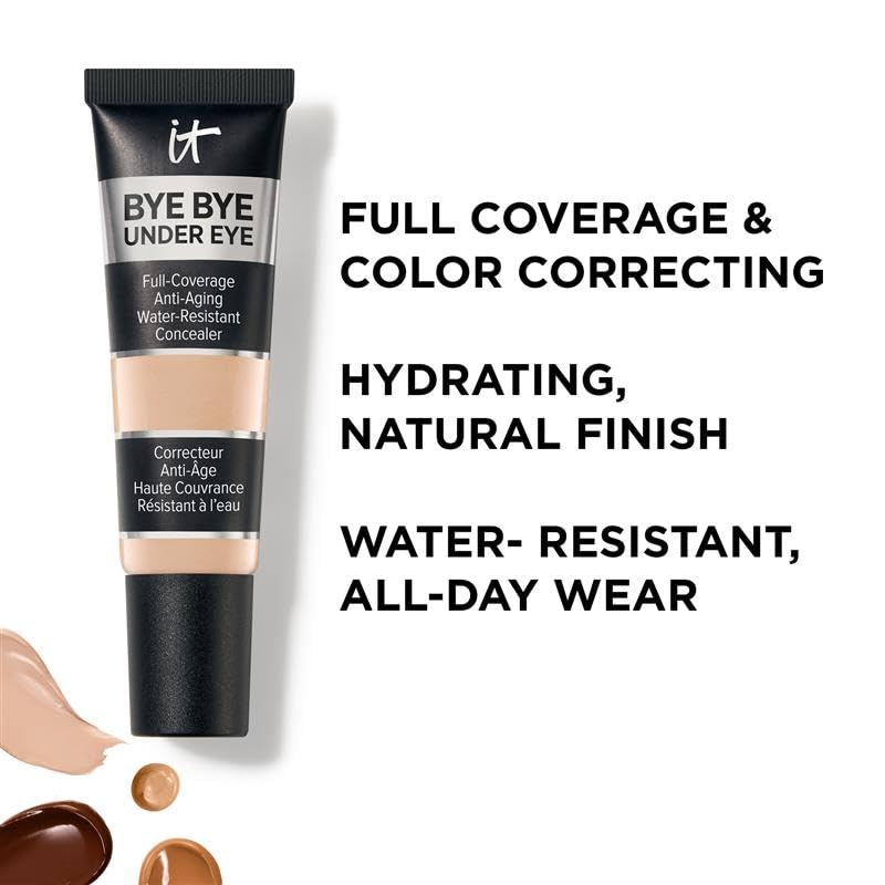 IT Cosmetics Bye Bye Under Eye Concealer (Light Nude) - Water-Resistant, Full Coverage Brightening Concealer For Dark Circles, Fine Lines, Redness & Discoloration, Anti-Aging, 24H Wear - 0.4 fl oz - Maple Wellness Supplements