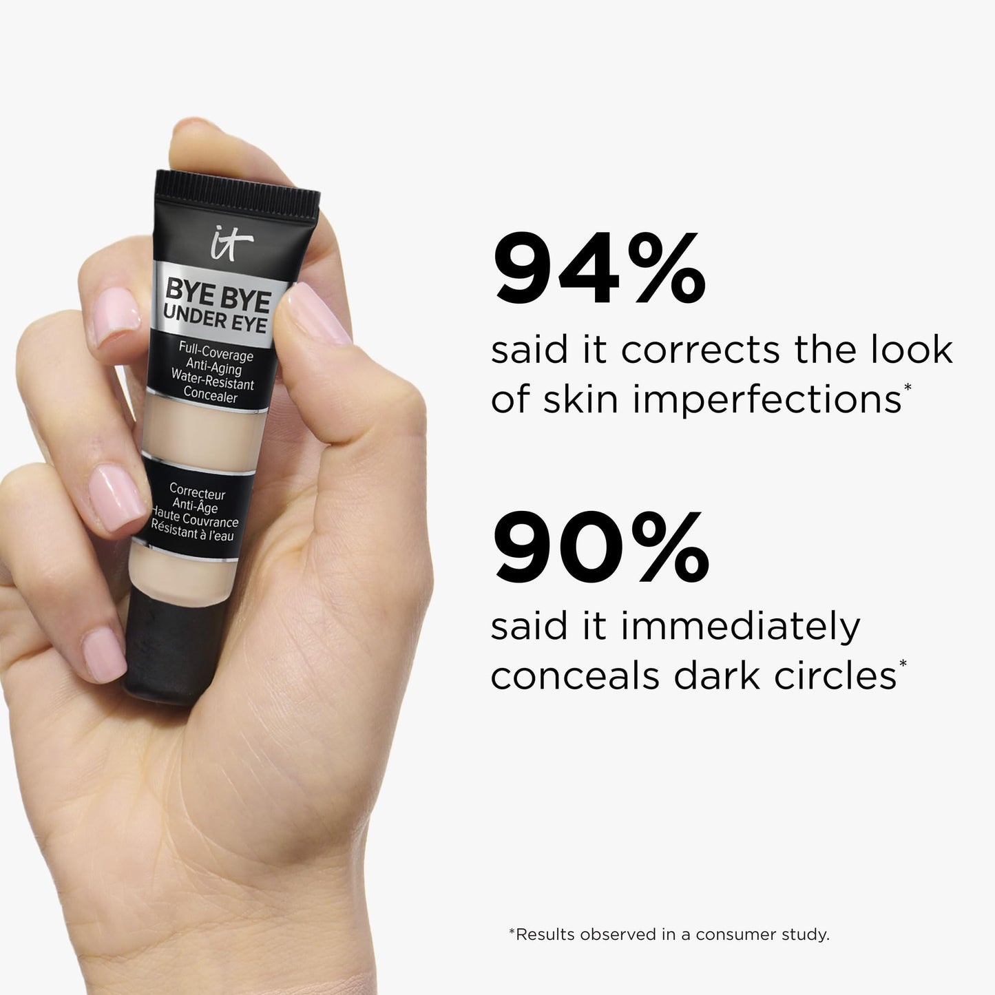 IT Cosmetics Bye Bye Under Eye Concealer (Light Nude) - Water-Resistant, Full Coverage Brightening Concealer For Dark Circles, Fine Lines, Redness & Discoloration, Anti-Aging, 24H Wear - 0.4 fl oz - Maple Wellness Supplements