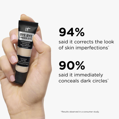 IT Cosmetics Bye Bye Under Eye Concealer (Light Nude) - Water-Resistant, Full Coverage Brightening Concealer For Dark Circles, Fine Lines, Redness & Discoloration, Anti-Aging, 24H Wear - 0.4 fl oz - Maple Wellness Supplements