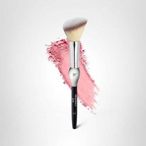IT Cosmetics Heavenly Luxe French Boutique Blush Brush 4 - Angled Blush Brush for Cheeks - Liquid & Powder Blush Brush - Makeup Brush With Award-Winning Heavenly Luxe Hair - Maple Wellness Supplements