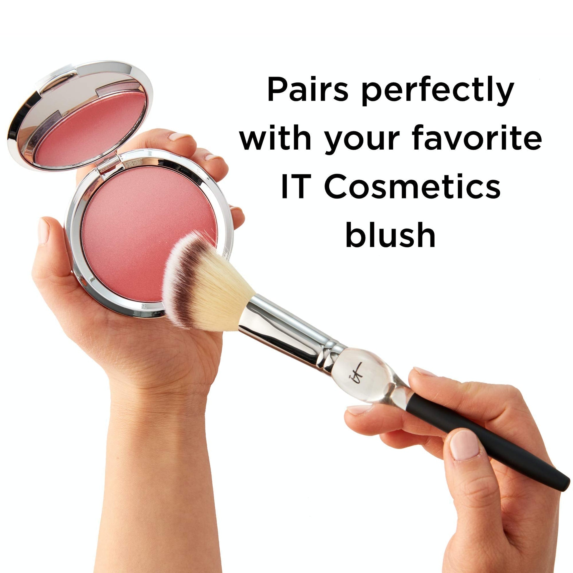 IT Cosmetics Heavenly Luxe French Boutique Blush Brush 4 - Angled Blush Brush for Cheeks - Liquid & Powder Blush Brush - Makeup Brush With Award-Winning Heavenly Luxe Hair - Maple Wellness Supplements