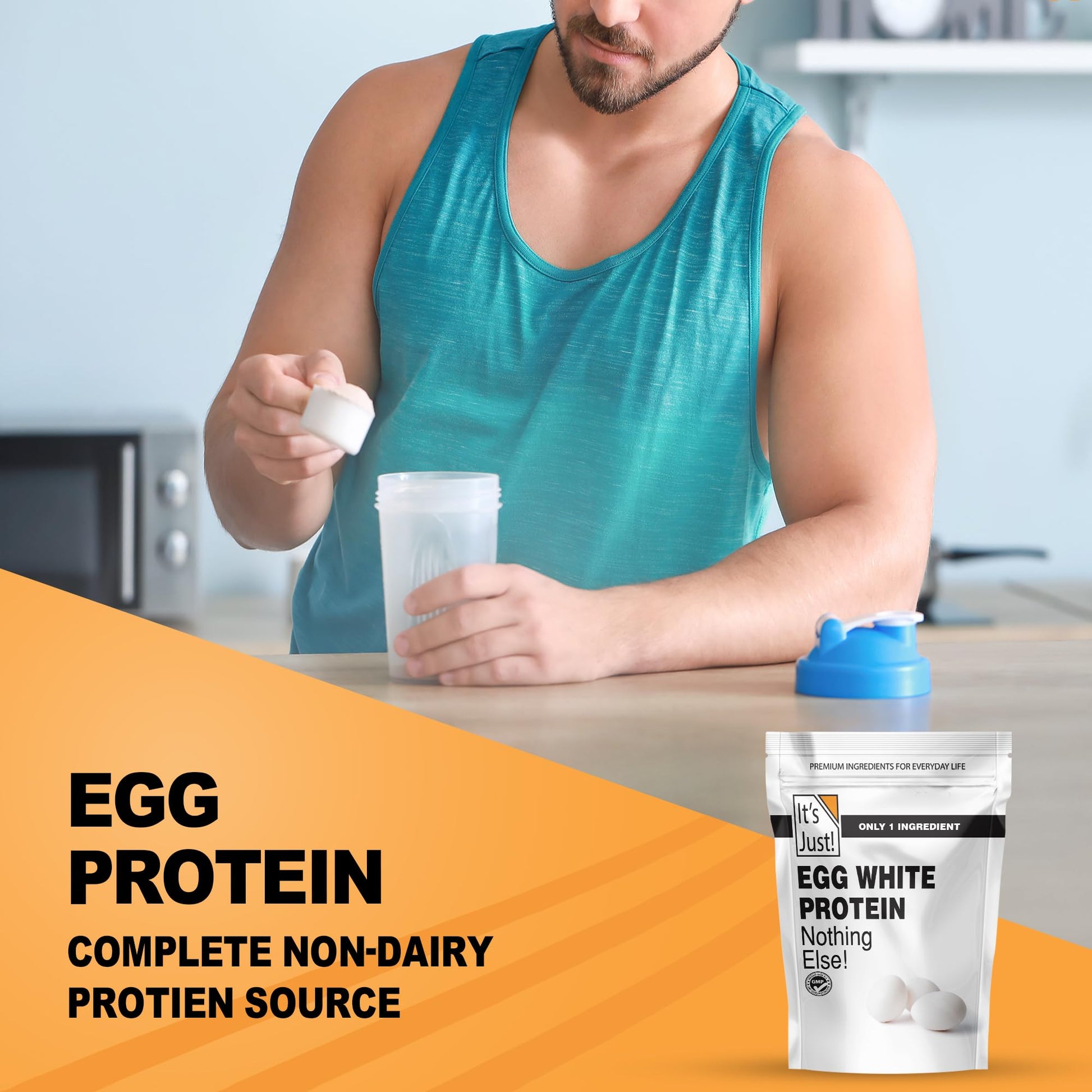 It's Just! - Egg White Protein Powder, Made in USA from Cage-Free Eggs, Dried Egg Whites (Unflavored, 8oz) - Maple Wellness Supplements