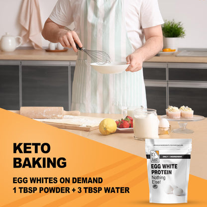 It's Just! - Egg White Protein Powder, Made in USA from Cage-Free Eggs, Dried Egg Whites (Unflavored, 8oz) - Maple Wellness Supplements