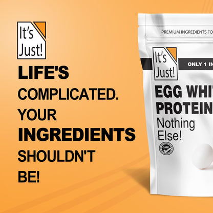 It's Just! - Egg White Protein Powder, Made in USA from Cage-Free Eggs, Dried Egg Whites (Unflavored, 8oz) - Maple Wellness Supplements