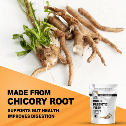 It's Just! - Inulin Prebiotic Fiber, Water Soluble, Chicory Root Powder, Promotes Gut Health, Made in USA, Product of Belgium, Vegan/Keto Friendly - Maple Wellness Supplements