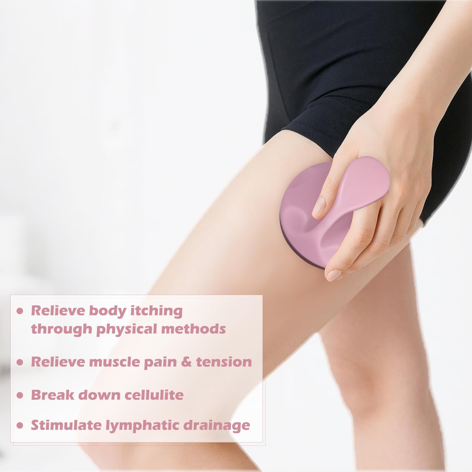 iunxkmi Lymphatic Massage Roller for Cellulite Remover Body Sculpting - Handheld Cellulite Massage Tool for Body Bloat Blood Circulation Lymphatic Drainage Pink - Maple Wellness Supplements