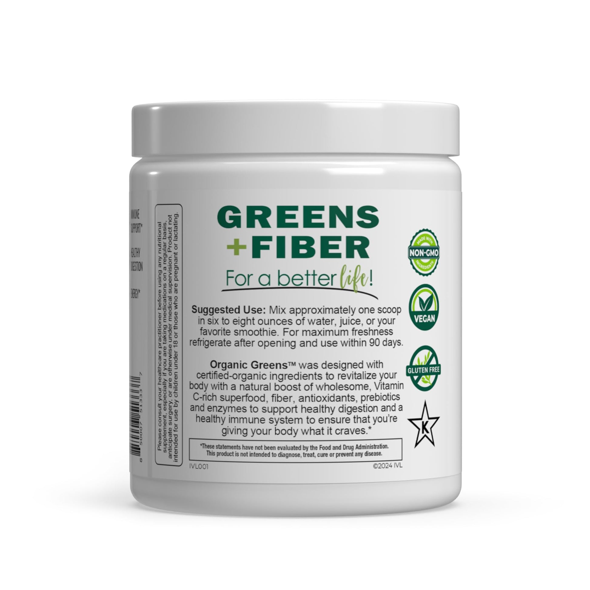 IVL - Organic Greens - Organic Superfood Drink - Loaded with Antioxidants, Micronutrients, Prebiotics & Probiotics - for Immune Support, Digestive Health - Great Taste (1 Pack, 30 Servings) - Maple Wellness Supplements