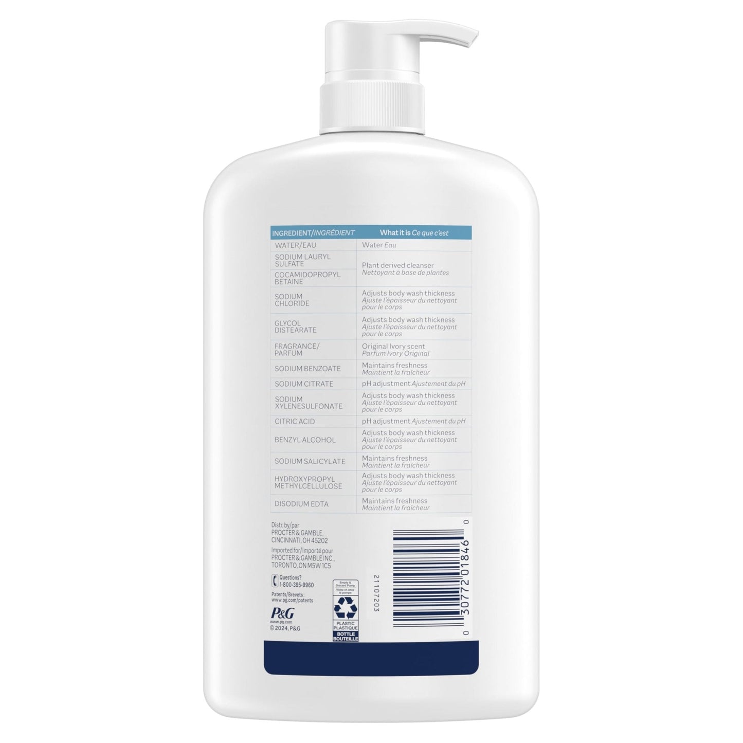 Ivory Body Wash, Designed for the Whole Family, Gentle Formula, Free of Dyes Heavy Perfumes Parabens Phthalates & Silicones - Maple Wellness Supplements