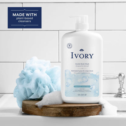 Ivory Body Wash, Designed for the Whole Family, Gentle Formula, Free of Dyes Heavy Perfumes Parabens Phthalates & Silicones - Maple Wellness Supplements