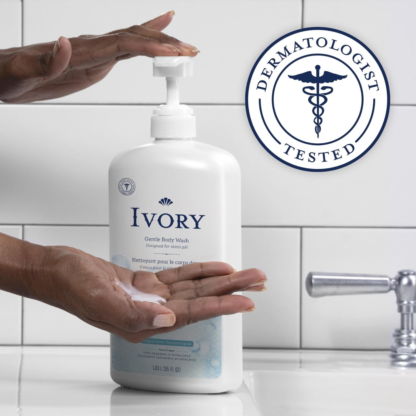 Ivory Body Wash, Designed for the Whole Family, Gentle Formula, Free of Dyes Heavy Perfumes Parabens Phthalates & Silicones - Maple Wellness Supplements