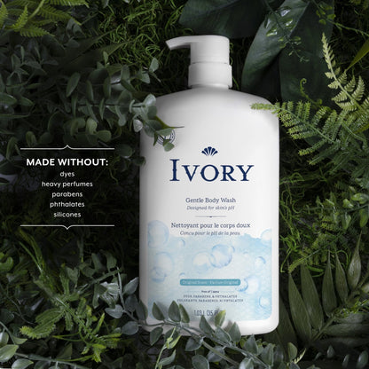 Ivory Body Wash, Designed for the Whole Family, Gentle Formula, Free of Dyes Heavy Perfumes Parabens Phthalates & Silicones - Maple Wellness Supplements