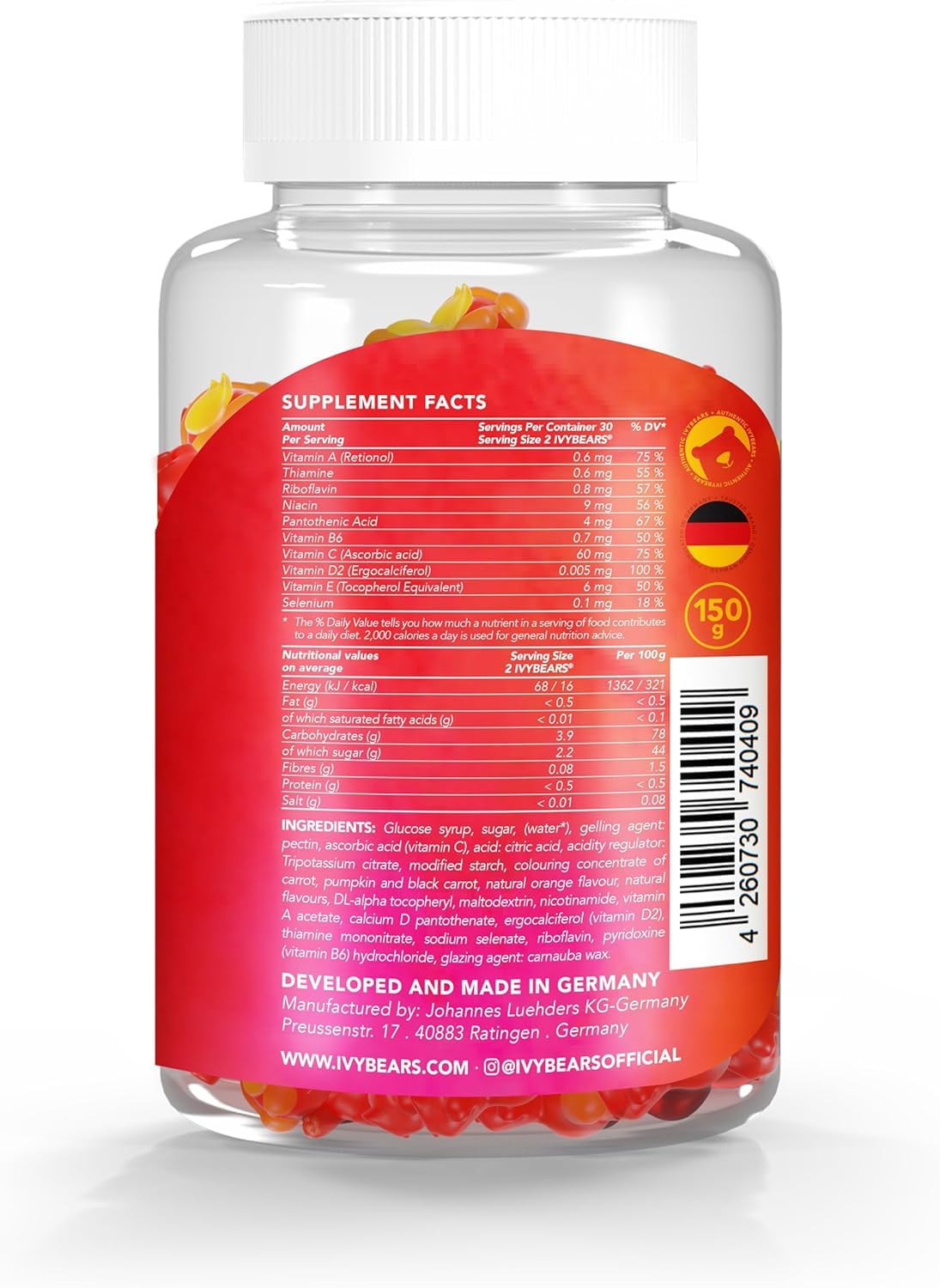 IvyBears® Superpower Kids - Multivitamin Gummies for Immune Support - Strengthen Children's Immune Systems with Vitamins C, D2, B6, A - Maple Wellness Supplements