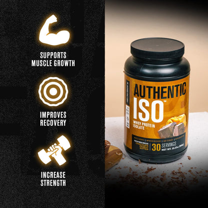 Jacked Factory Authentic ISO Grass Fed Whey Protein Isolate Powder - Low Carb, Non-GMO Muscle Building Protein w/No Fillers, Post Workout Recovery, Chocolate Peanut Butter - 25 Servings - Maple Wellness Supplements