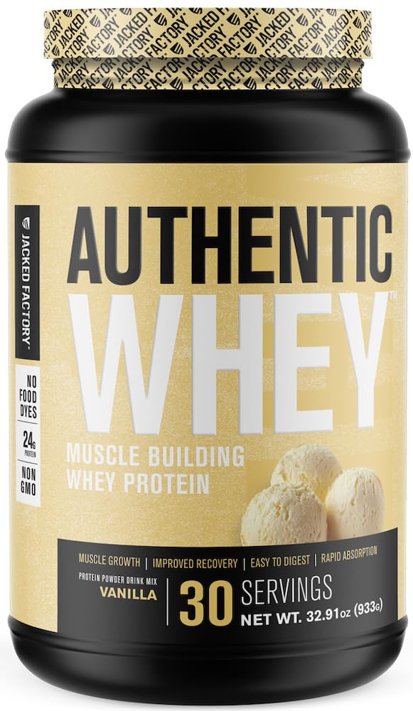 Jacked Factory Authentic Whey Muscle Building Whey Protein Powder - Low Carb - Maple Wellness Supplements