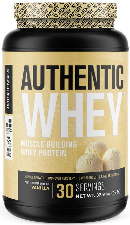 Jacked Factory Authentic Whey Muscle Building Whey Protein Powder - Low Carb - Maple Wellness Supplements
