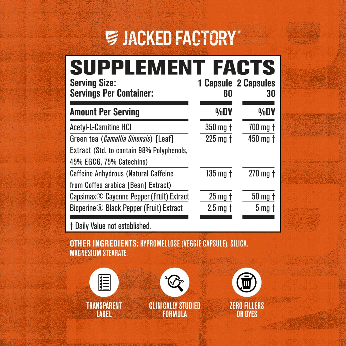 Jacked Factory Burn-XT Clinically Studied Fat Burner & Weight Loss Supplement - Appetite Suppressant & Energy Booster - with Acetyl L-Carnitine - Maple Wellness Supplements