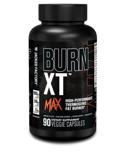 Jacked Factory Burn-XT Max - High-Performance Thermogenic Fat Burner & Appetite Suppressant for Weight Loss w/PurCaf Organic Caffeine, MitoBurn, Green Tea - Maple Wellness Supplements
