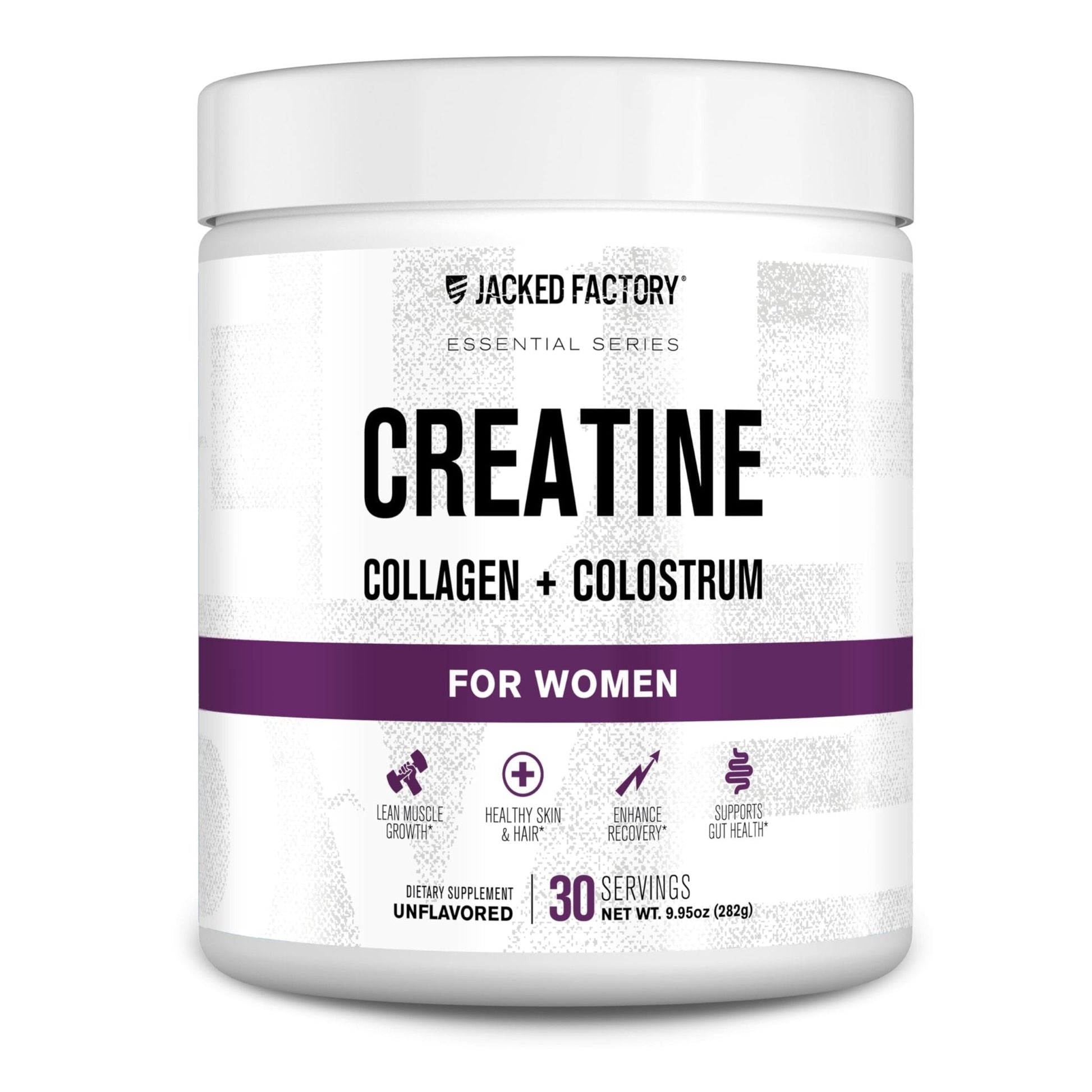 Jacked Factory Creatine for Women - Creatine Monohydrate with Collagen + Colostrum to Support Workout Performance, Lean Muscle Growth, Healthy Hair, Skin, - Maple Wellness Supplements