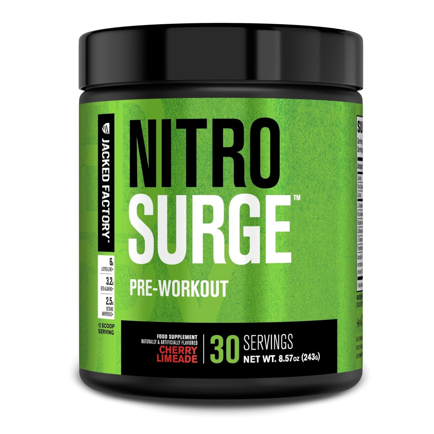 Jacked Factory NITROSURGE Pre Workout Supplement - Endless Energy, Instant Strength Gains, Clear Focus, Intense Pumps - NO Booster & Preworkout Powder with Beta Alanine - Maple Wellness Supplements
