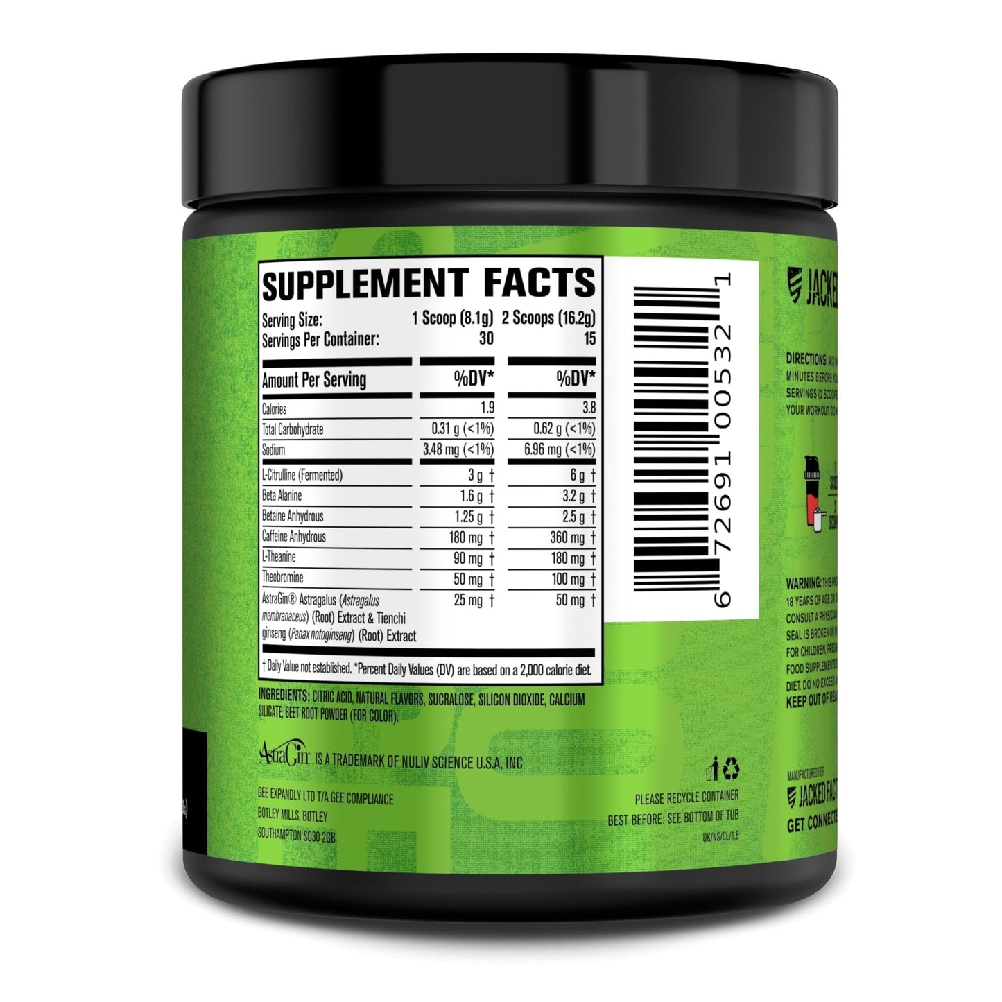 Jacked Factory NITROSURGE Pre Workout Supplement - Endless Energy, Instant Strength Gains, Clear Focus, Intense Pumps - NO Booster & Preworkout Powder with Beta Alanine - Maple Wellness Supplements