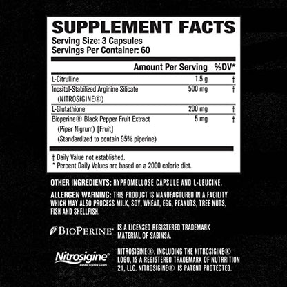 Jacked Factory N.O. XT Nitric Oxide Supplement with Nitrosigine L Arginine, L Citrulline - Maple Wellness Supplements