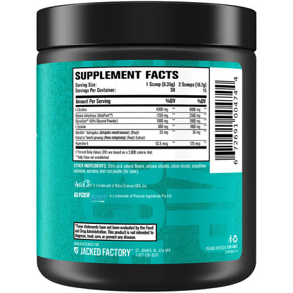 Jacked Factory Pumpsurge Caffeine Free Pre Workout for Men & Women - Booster & Stim Free Pre Workout - Intense Pumps, Enhanced Focus - 30 Servings, Cherry Limeade 8.83oz - Maple Wellness Supplements