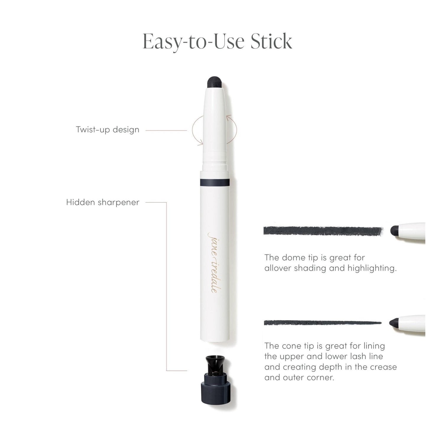 jane iredale ColorLuxe Eye Shadow Stick, Multi-Use Cream to Powder Formula with Sharpener, Highly Pigmented, Buildable, Long-Wear, Vegan, Cruelty-Free, Rosé - Maple Wellness Supplements