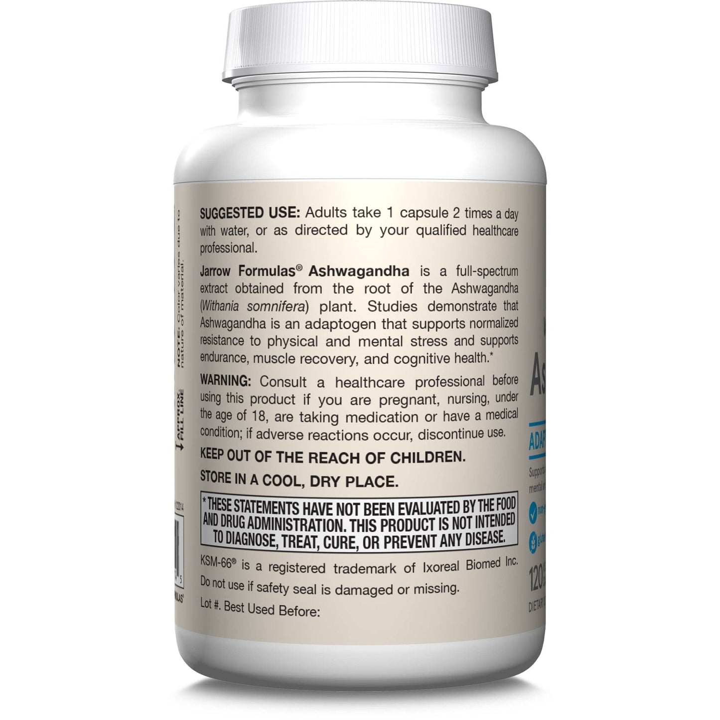 Jarrow Formulas Ashwagandha Capsules, 300 mg Supplement Supports Normalized Resistance to Mental and Physical Stress, 120 Veggie Capsules, 60 Day Supply - Maple Wellness Supplements