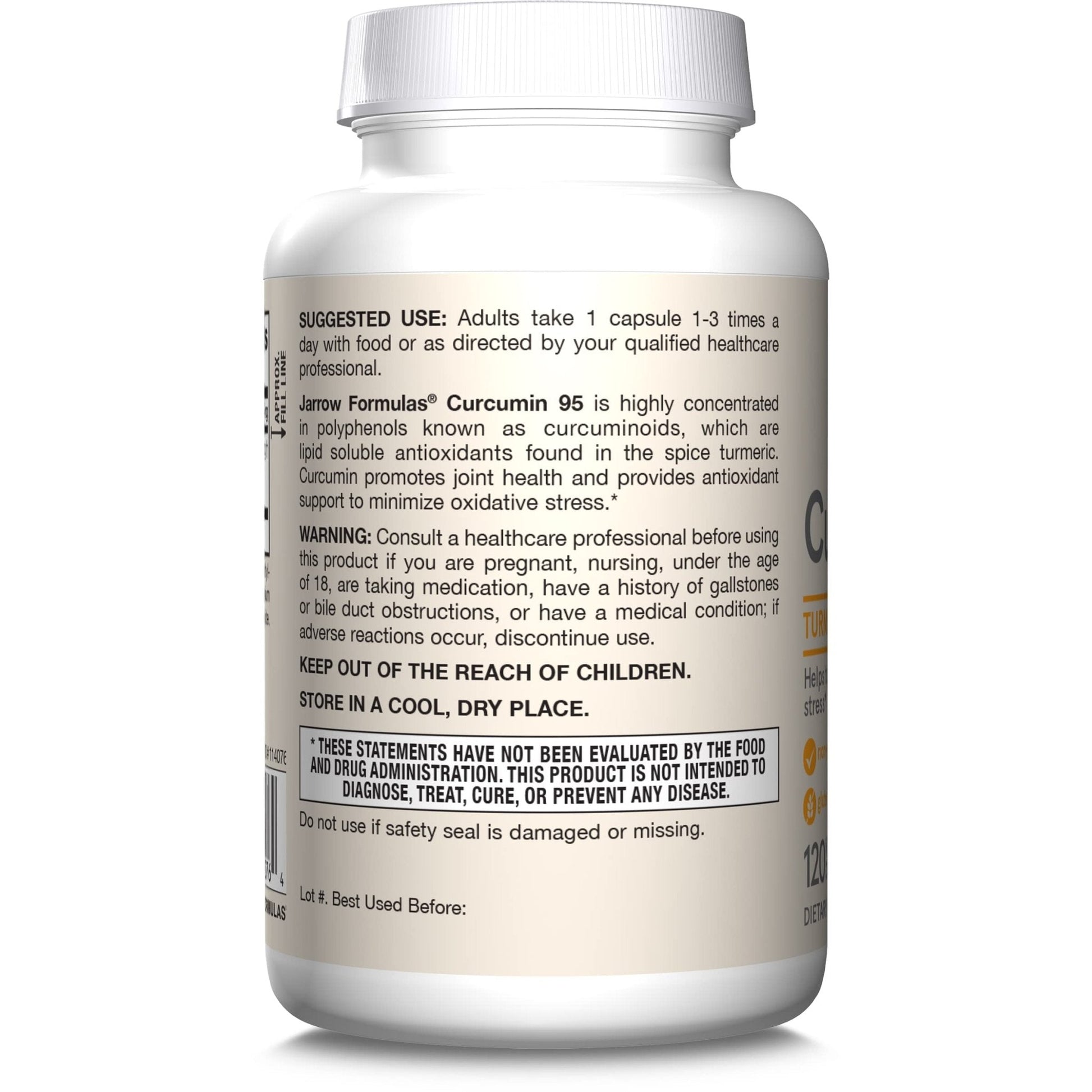 Jarrow Formulas Curcumin 95 Supplement - Turmeric Extract Supplement, 500 mg for Antioxidant & Joint Support, 120 Capsules - Maple Wellness Supplements