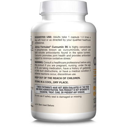 Jarrow Formulas Curcumin 95 Supplement - Turmeric Extract Supplement, 500 mg for Antioxidant & Joint Support, 120 Capsules - Maple Wellness Supplements