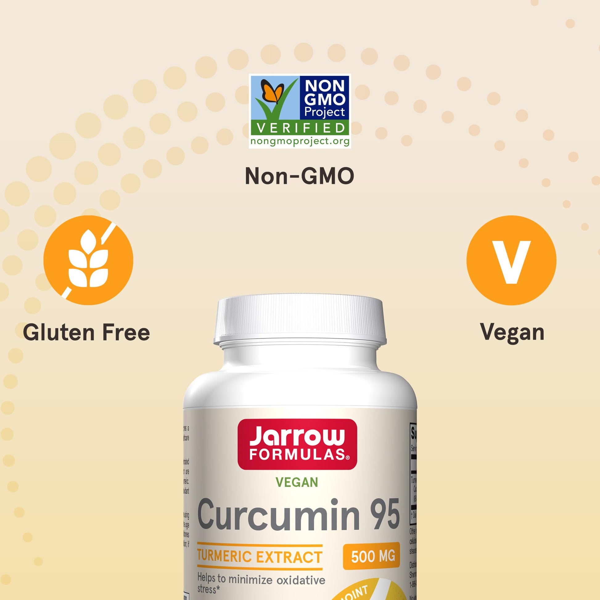 Jarrow Formulas Curcumin 95 Supplement - Turmeric Extract Supplement, 500 mg for Antioxidant & Joint Support, 120 Capsules - Maple Wellness Supplements