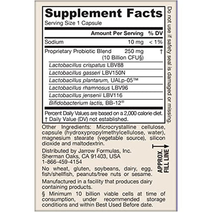 Jarrow Formulas Fem-Dophilus Advanced Vaginal & Digestive Probiotics 10 Billion CFU with 6 Science Backed Strains, for Vaginal, Urinary Tract - Maple Wellness Supplements