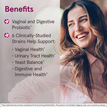 Jarrow Formulas Fem-Dophilus Advanced Vaginal & Digestive Probiotics 10 Billion CFU with 6 Science Backed Strains, for Vaginal, Urinary Tract - Maple Wellness Supplements