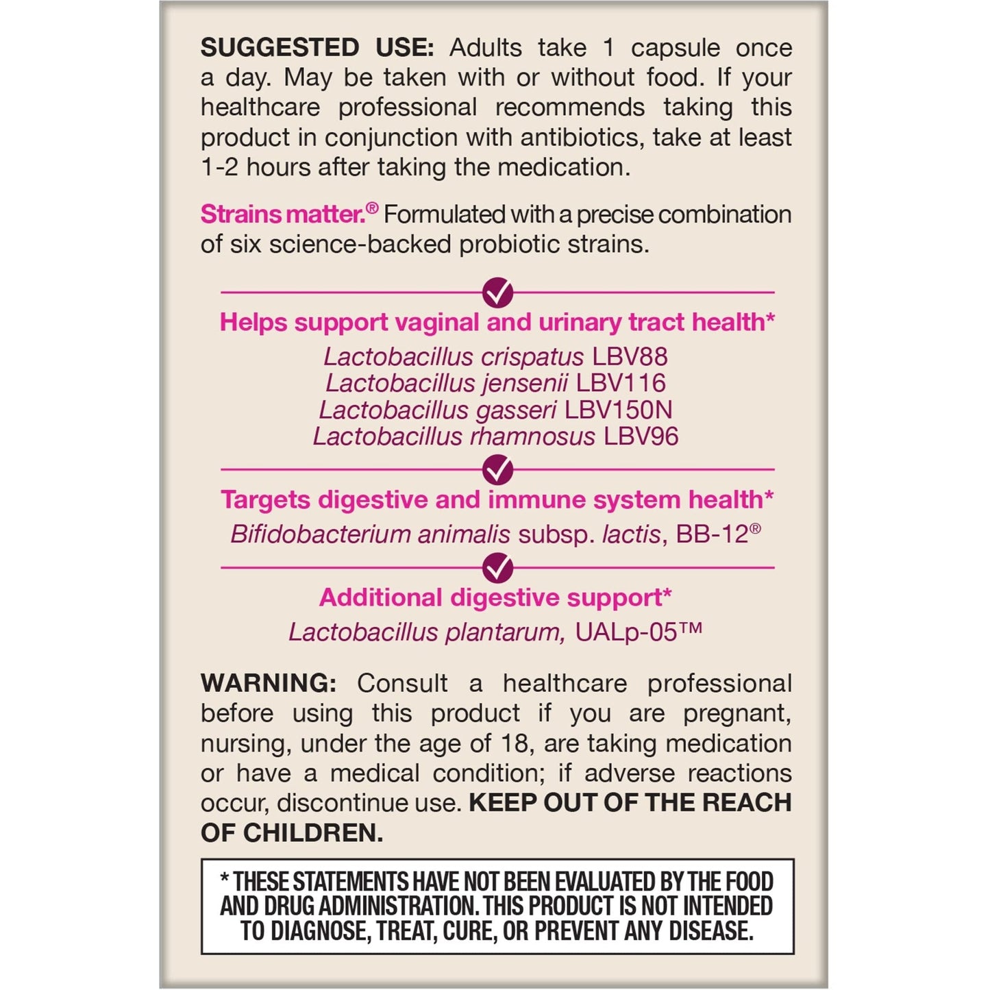 Jarrow Formulas Fem-Dophilus Advanced Vaginal & Digestive Probiotics 10 Billion CFU with 6 Science Backed Strains, for Vaginal, Urinary Tract - Maple Wellness Supplements