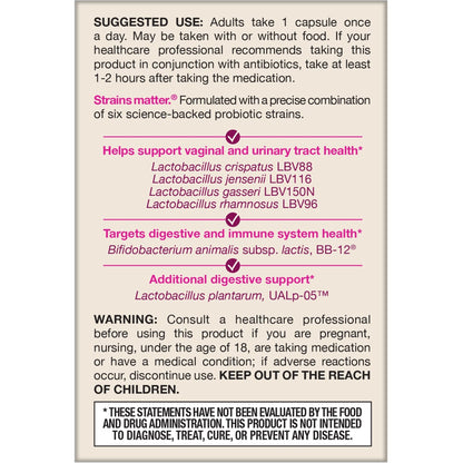 Jarrow Formulas Fem-Dophilus Advanced Vaginal & Digestive Probiotics 10 Billion CFU with 6 Science Backed Strains, for Vaginal, Urinary Tract - Maple Wellness Supplements