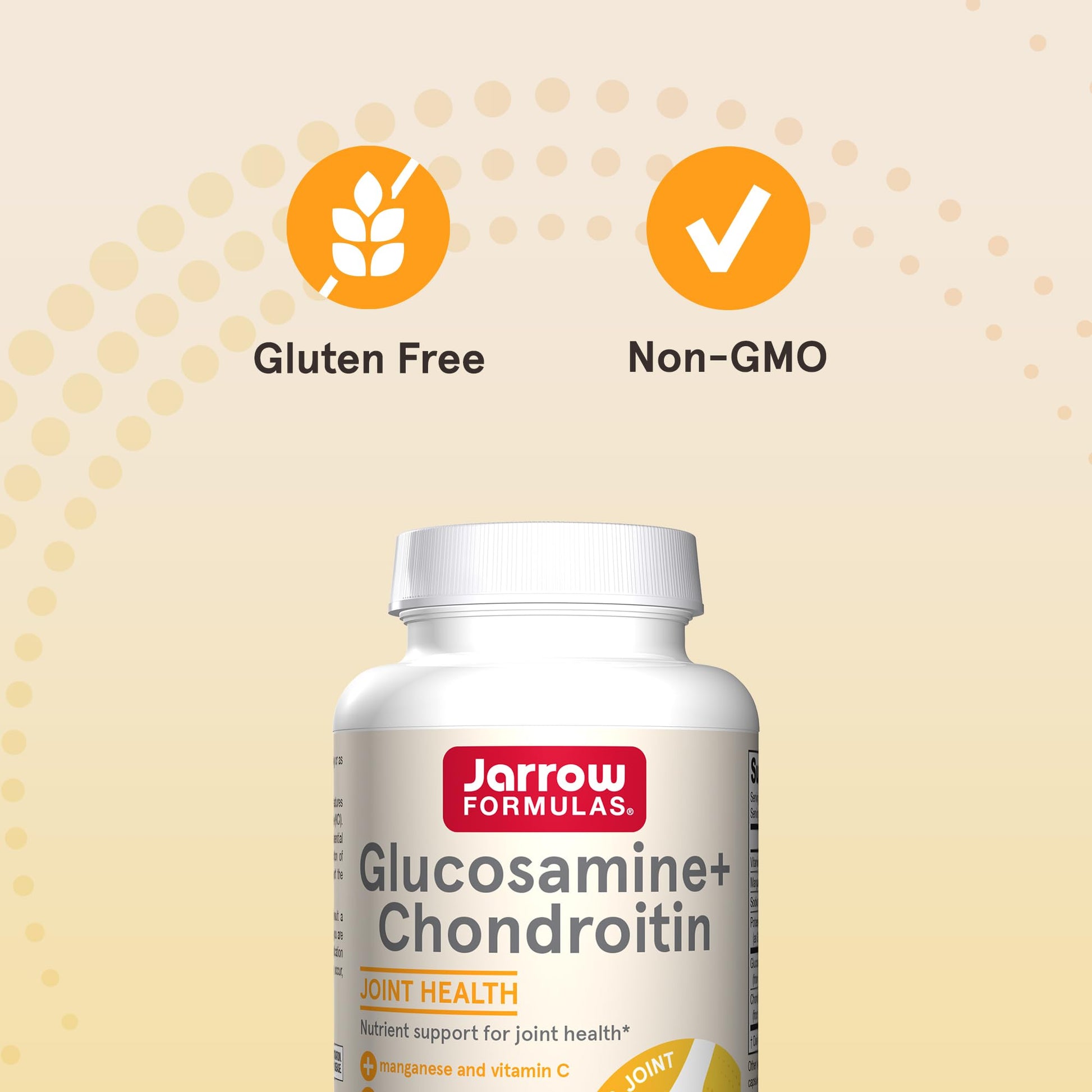 Jarrow Formulas Glucosamine + Chondroitin - 240 Capsules - Nutrient Support - Dietary Supplement for Joint Health - with Vitamin C & Manganese - 60 Servings - Maple Wellness Supplements