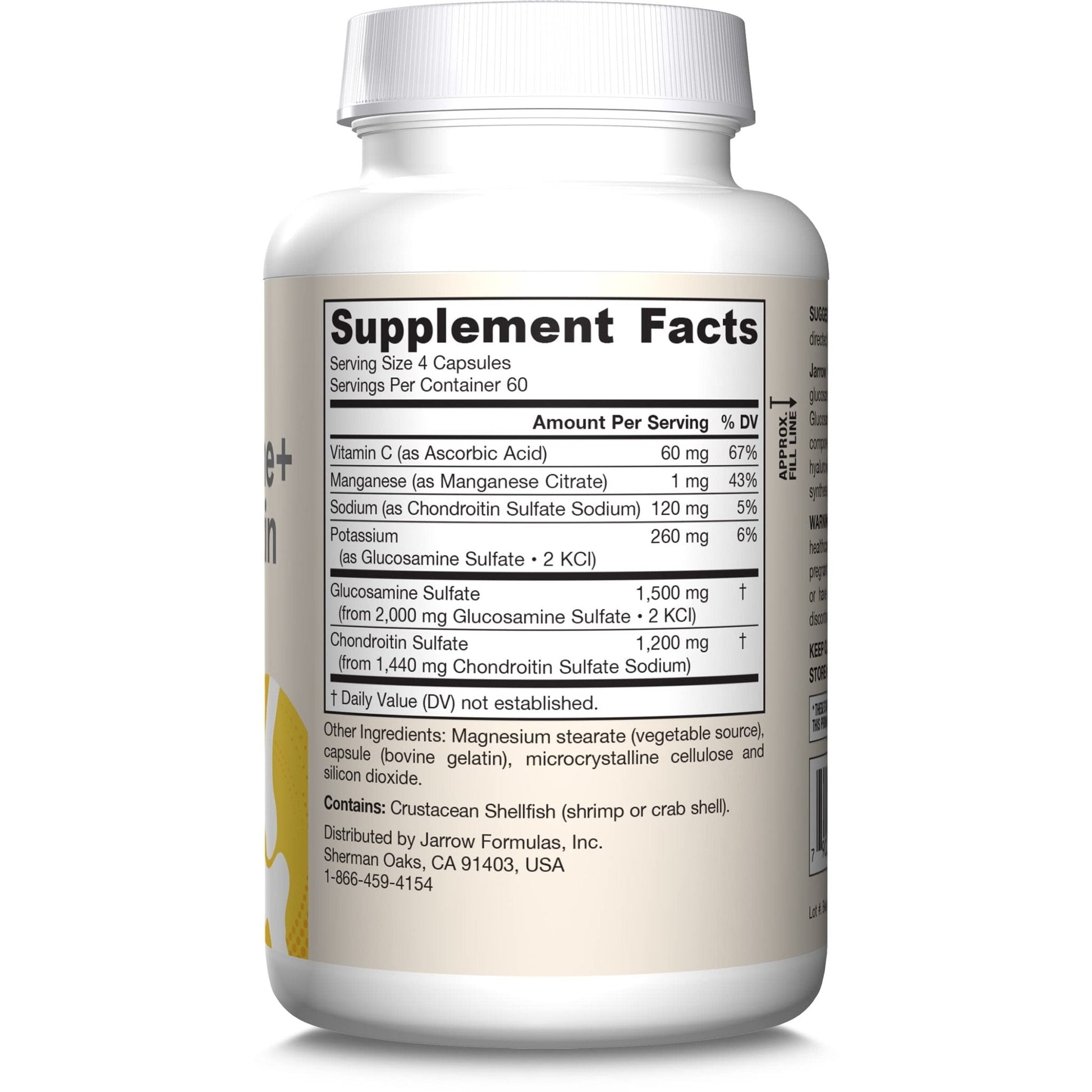 Jarrow Formulas Glucosamine + Chondroitin - 240 Capsules - Nutrient Support - Dietary Supplement for Joint Health - with Vitamin C & Manganese - 60 Servings - Maple Wellness Supplements