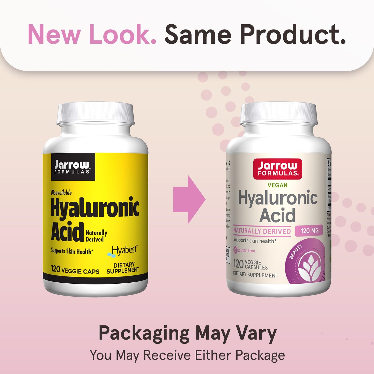 Jarrow Formulas® Hyaluronic Acid 120 mg, Dietary Supplement, Skin Health Support, 120 Veggie Capsules, Up to 60 Day Supply - Maple Wellness Supplements