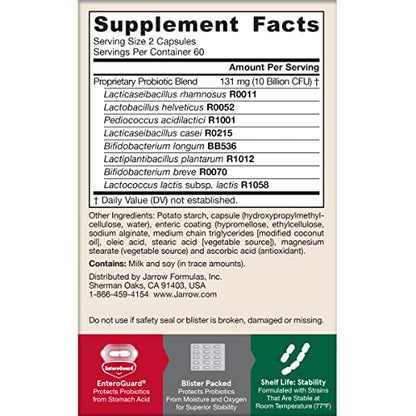 Jarrow Formulas Jarro Dophilus Probiotics 10 Billion CFU - Probiotic Supplement Capsules for Digestive Health & Gut Health for Women and Men - Maple Wellness Supplements