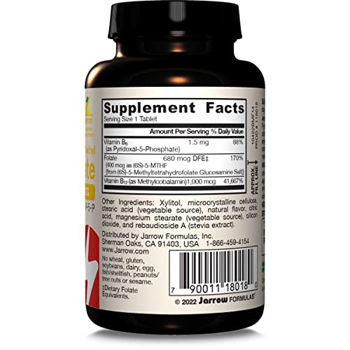 Jarrow Formulas Methyl B-12 & Methyl Folate, Bioactive Vitamin B9 & Vitamin B12 Supplement, Supports Cellular Energy Production, Healthy Brain Function & Metabolism - Maple Wellness Supplements