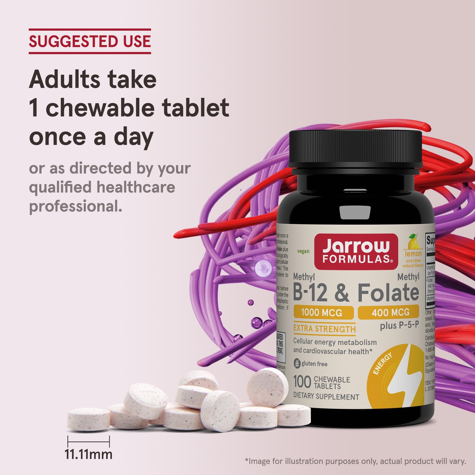 Jarrow Formulas Methyl B-12 & Methyl Folate, Bioactive Vitamin B9 & Vitamin B12 Supplement, Supports Cellular Energy Production, Healthy Brain Function & Metabolism - Maple Wellness Supplements